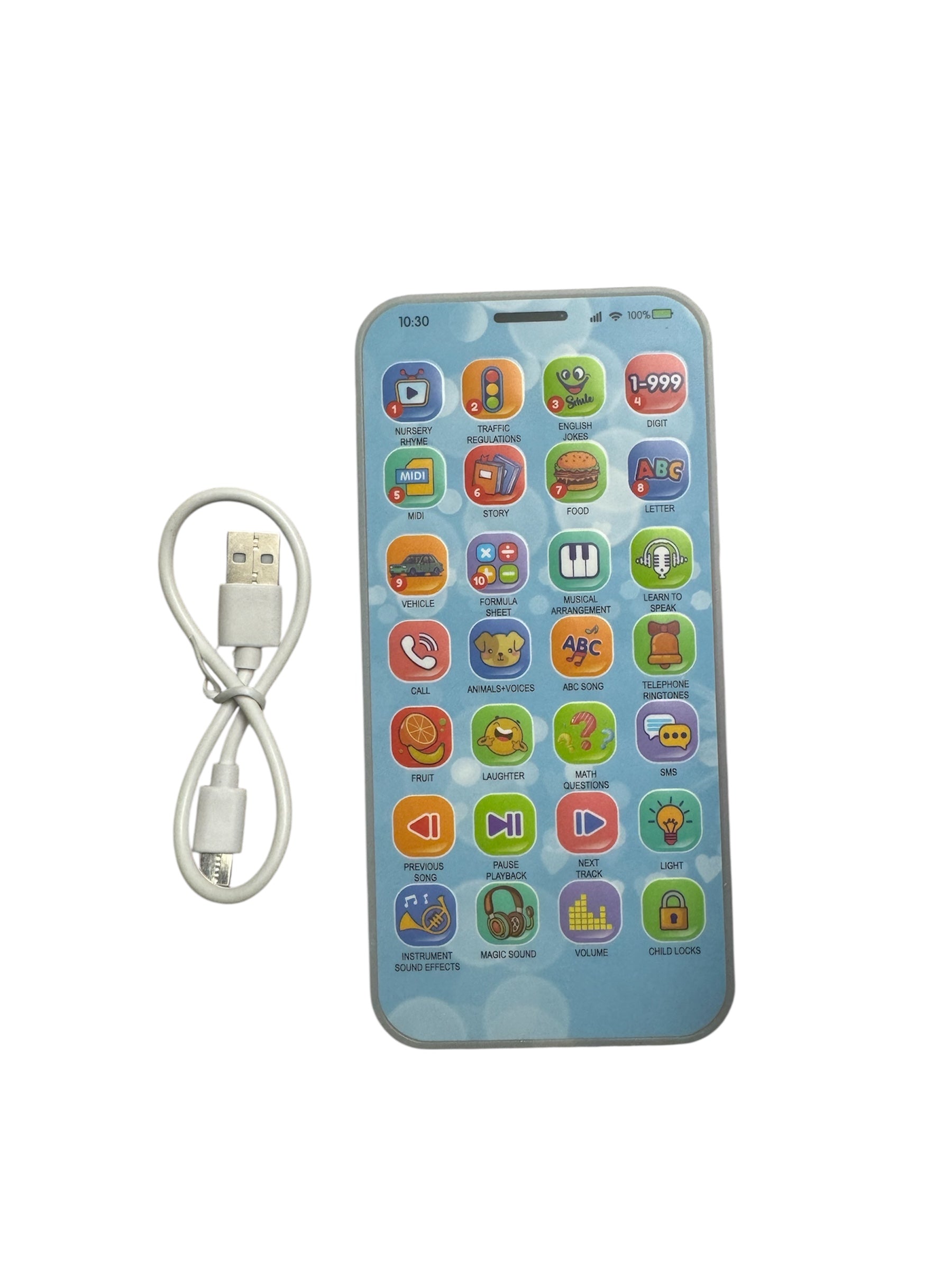 Telefon Educativ Interactiv pentru Copii, 28 taste, Albastru, 3+