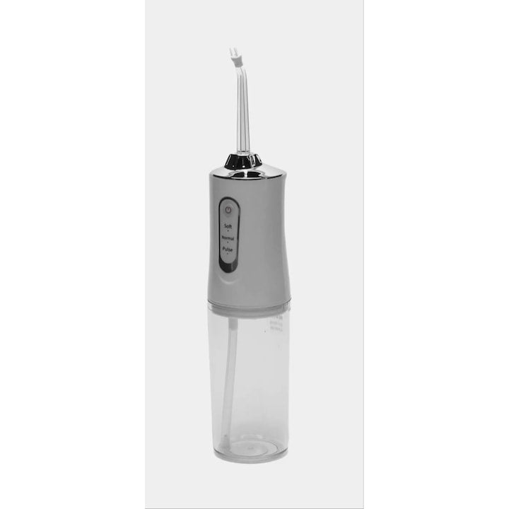 Irigator Bucal Portabil Reîncărcabil, 200ml, 3 Moduri, 4 Capete Incluse, Curățare Profesională Dentară, USB