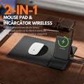Mouse Pad cu Încărcare Wireless 15W, Multifuncțional, Suport Telefon Integrat, USB Type-C