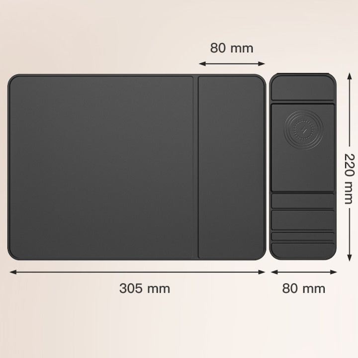 Mouse Pad cu Încărcare Wireless 15W, Multifuncțional, Suport Telefon Integrat, USB Type-C