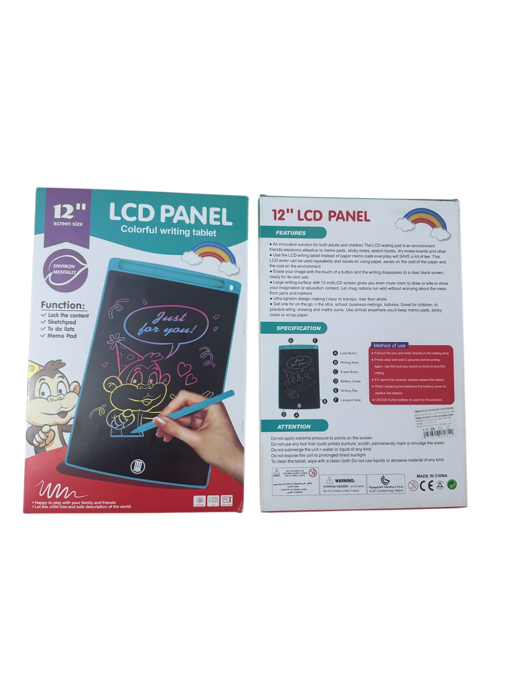 Tabletă de scris LCD 12 inch cu stilou – reutilizabilă