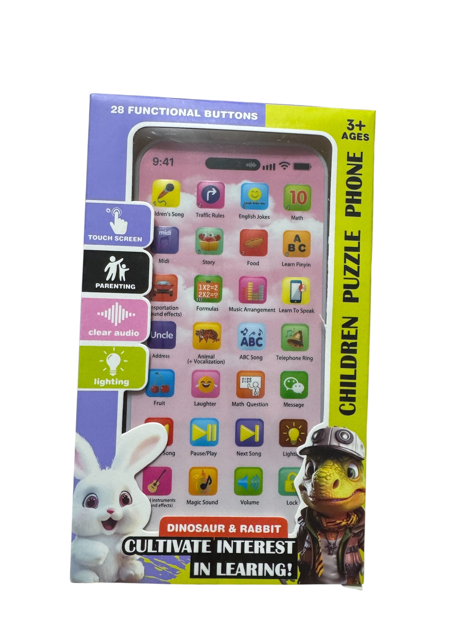 Telefon educativ de Jucărie pentru copii – Puzzle Phone, touchscreen, sunete și lumini