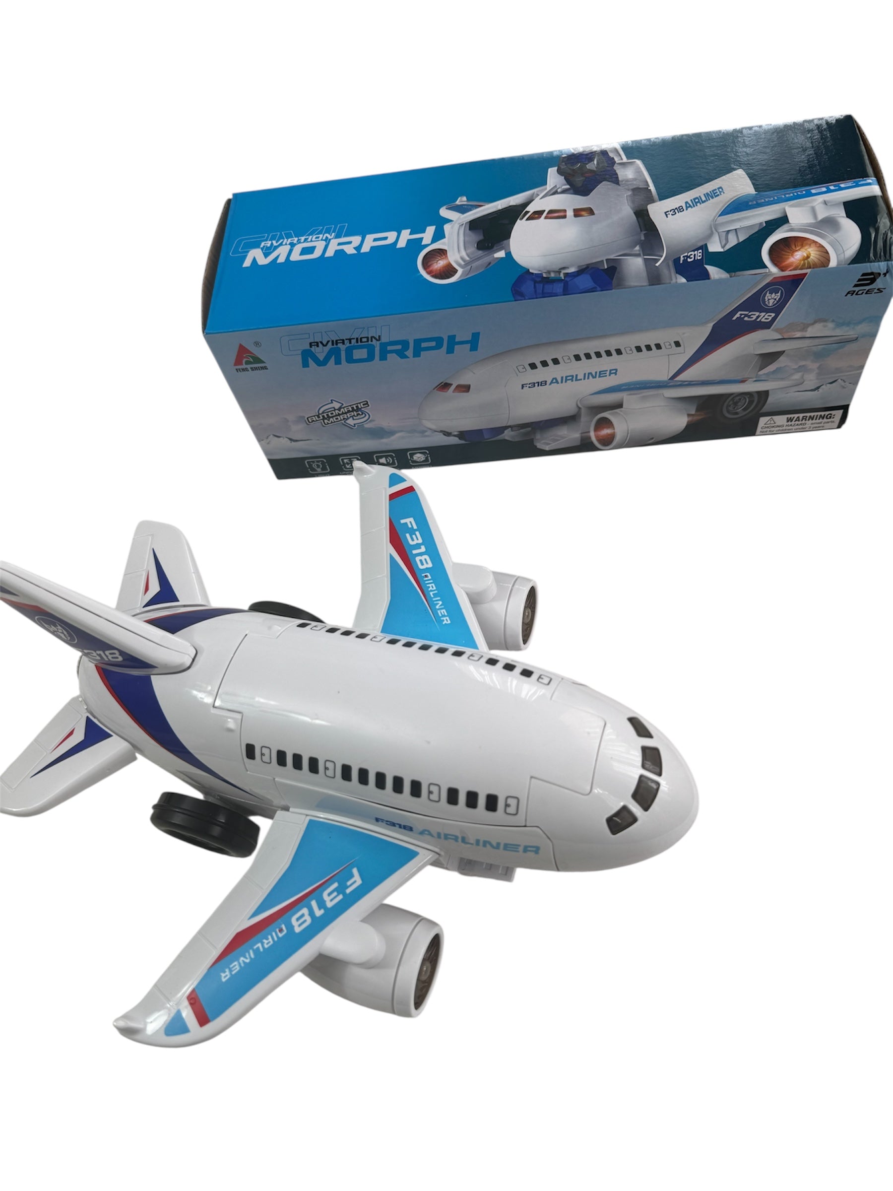 Jucărie transformabilă Avion – Robot, cu lumini și sunete