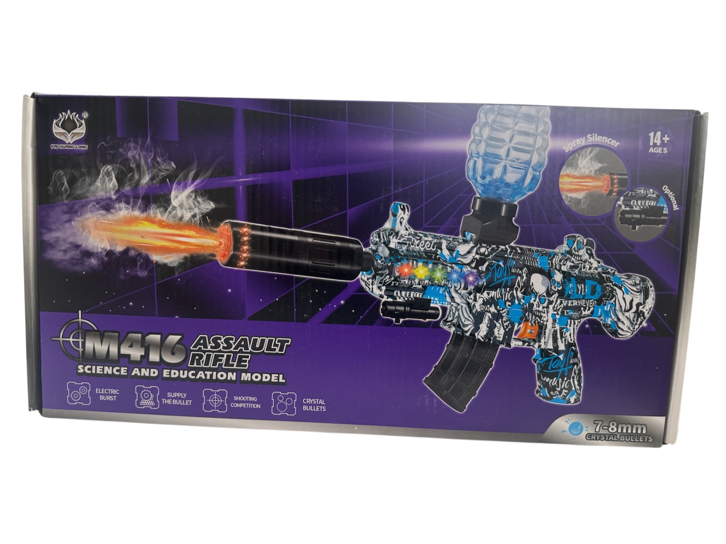 Pistol electric cu bile cristal 7–8 mm, model M416 – set complet cu accesorii