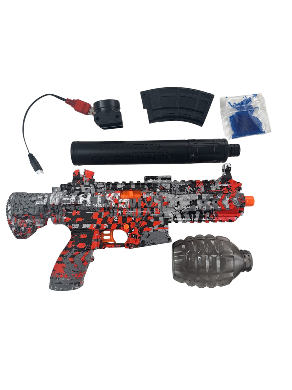 Pistol electric cu bile cristal 7–8 mm, model M416 – set complet cu accesorii