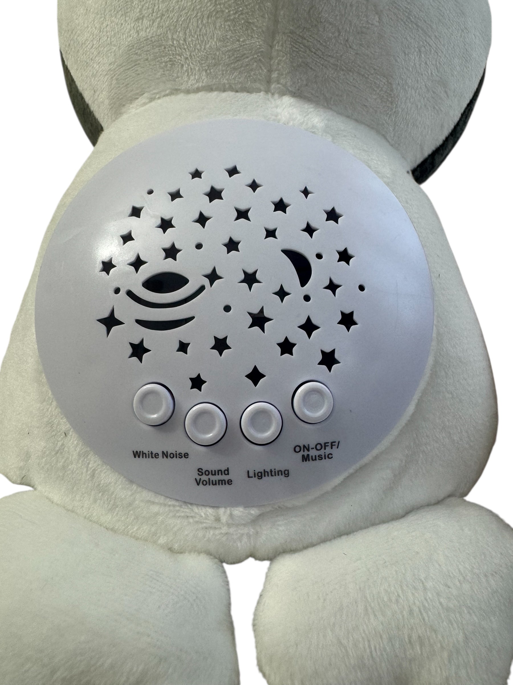 Pinguin Muzical Baby Doll cu Proiector Stele și White Noise – 22 cm