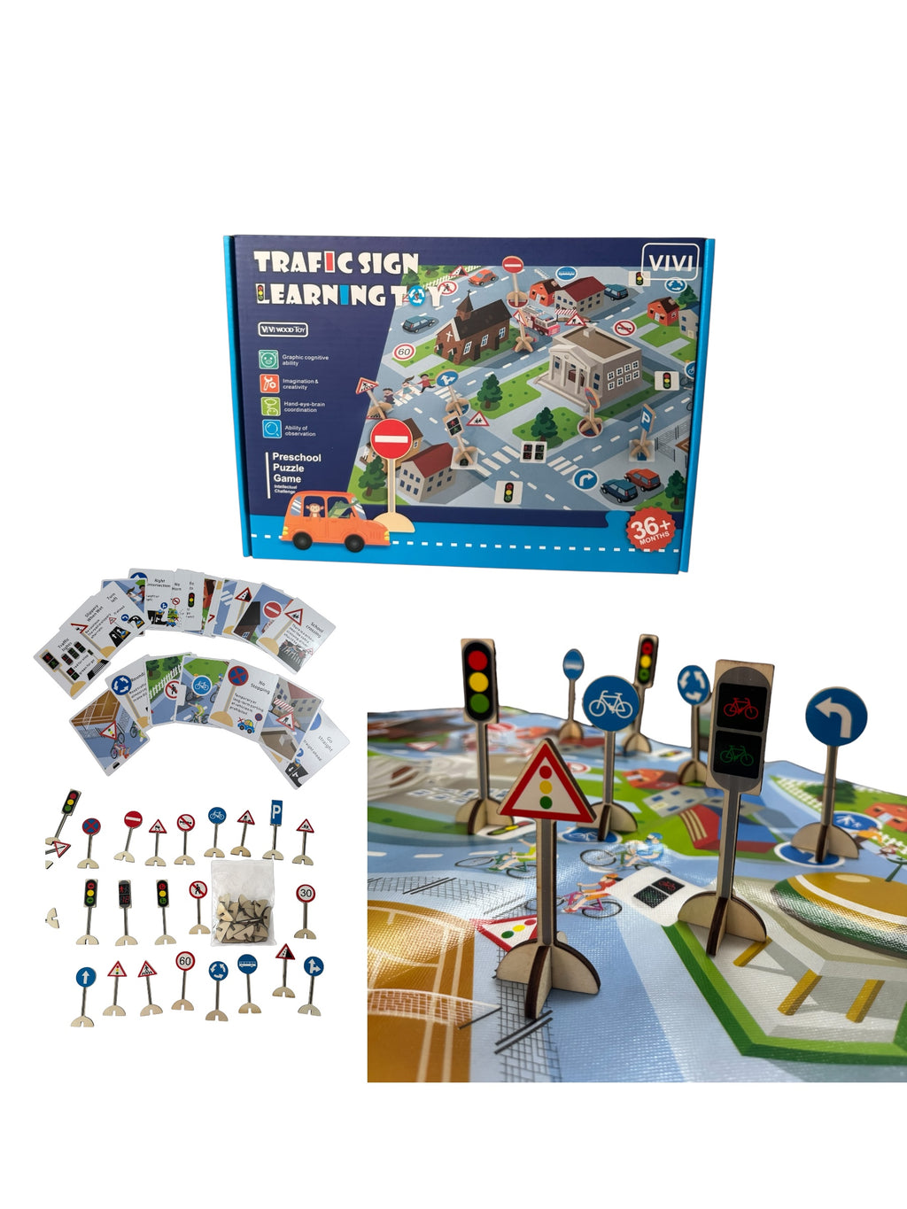 Set educativ - Joc de învățare indicatoare rutiere (Traffic Sign Learning Toy)