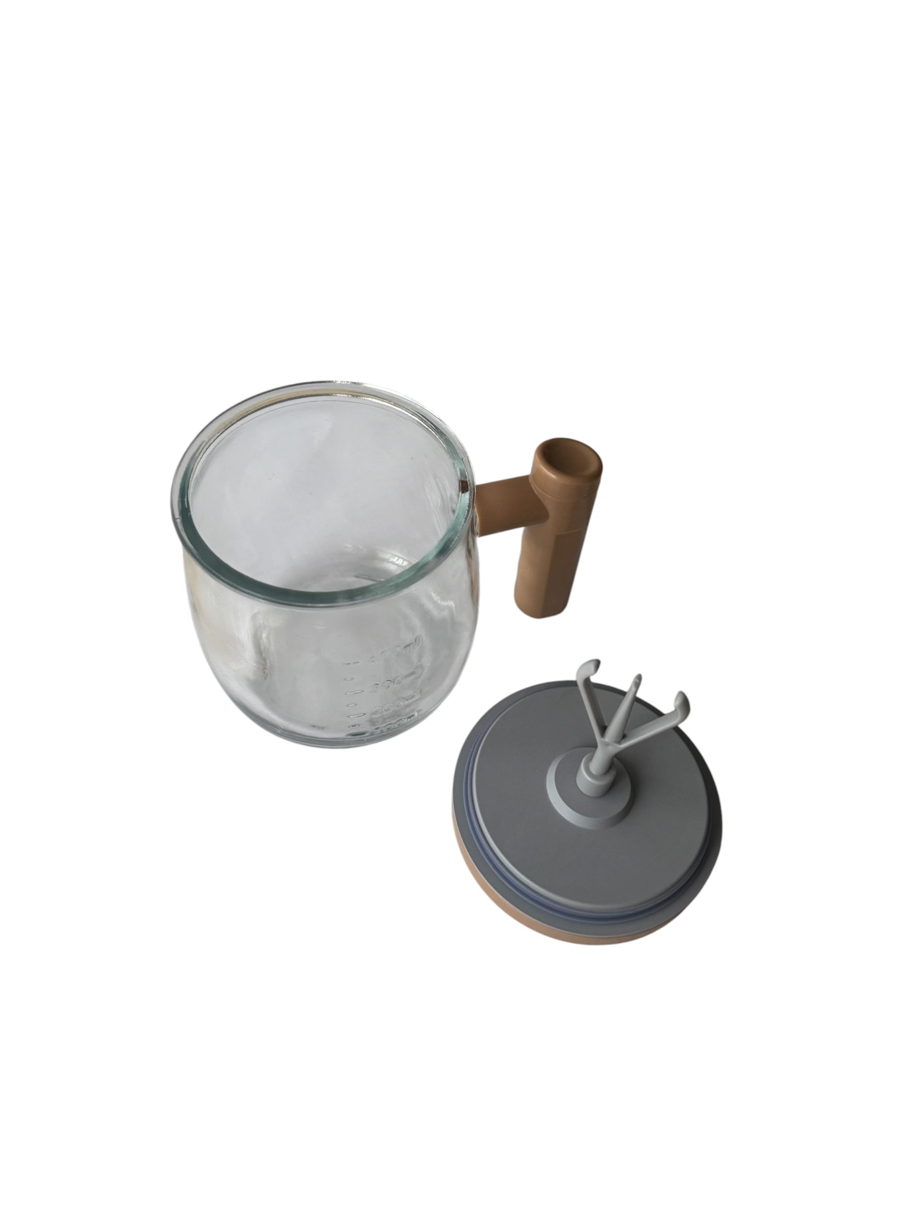 Cană cu Amestecare Automată, 400 ml, USB, Sticlă Borosilicată, Mixare printr-un Singur Buton