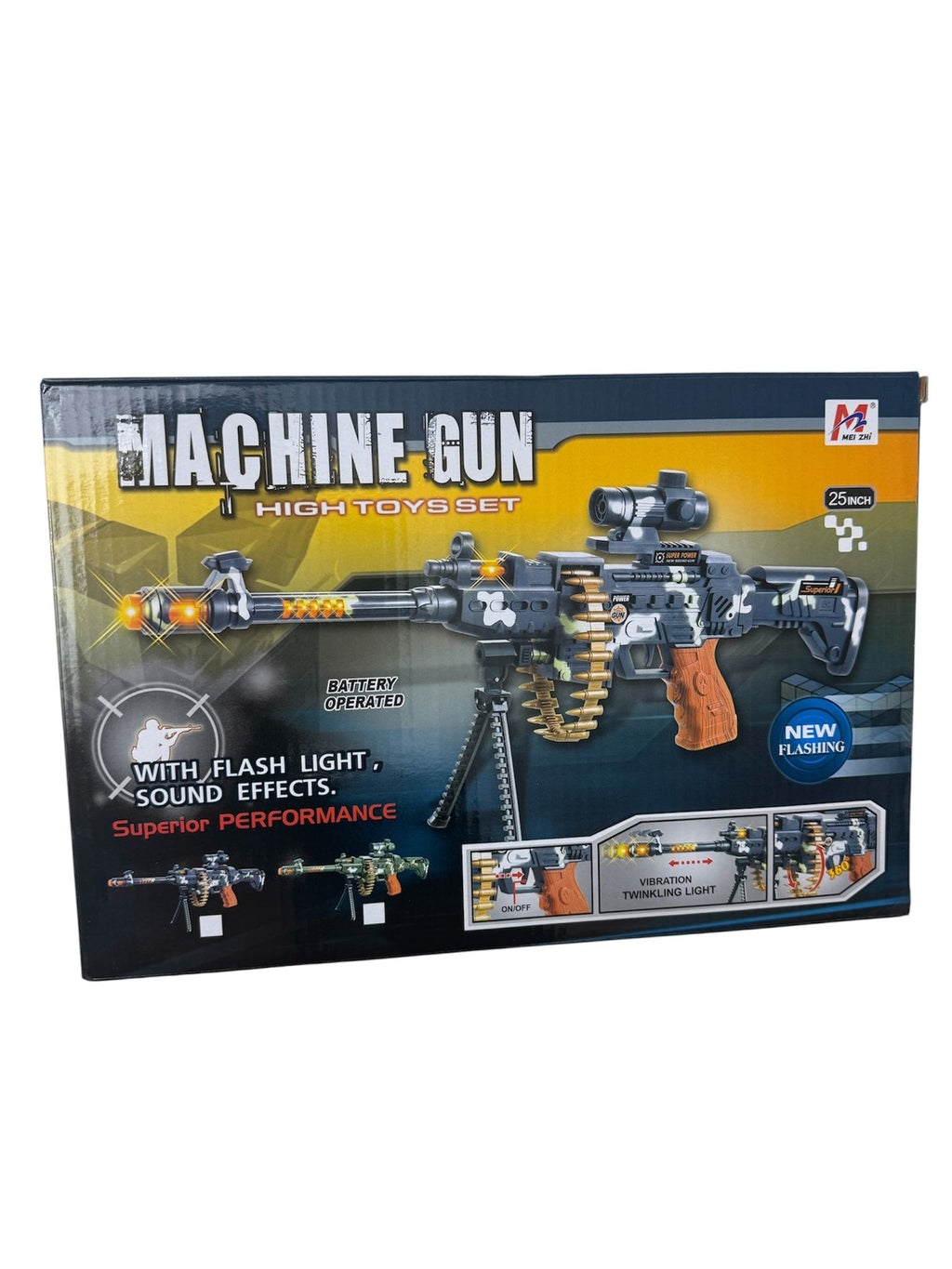 Pistol mitralieră de jucărie cu efecte luminoase și sonore – Machine Gun High Toys Set