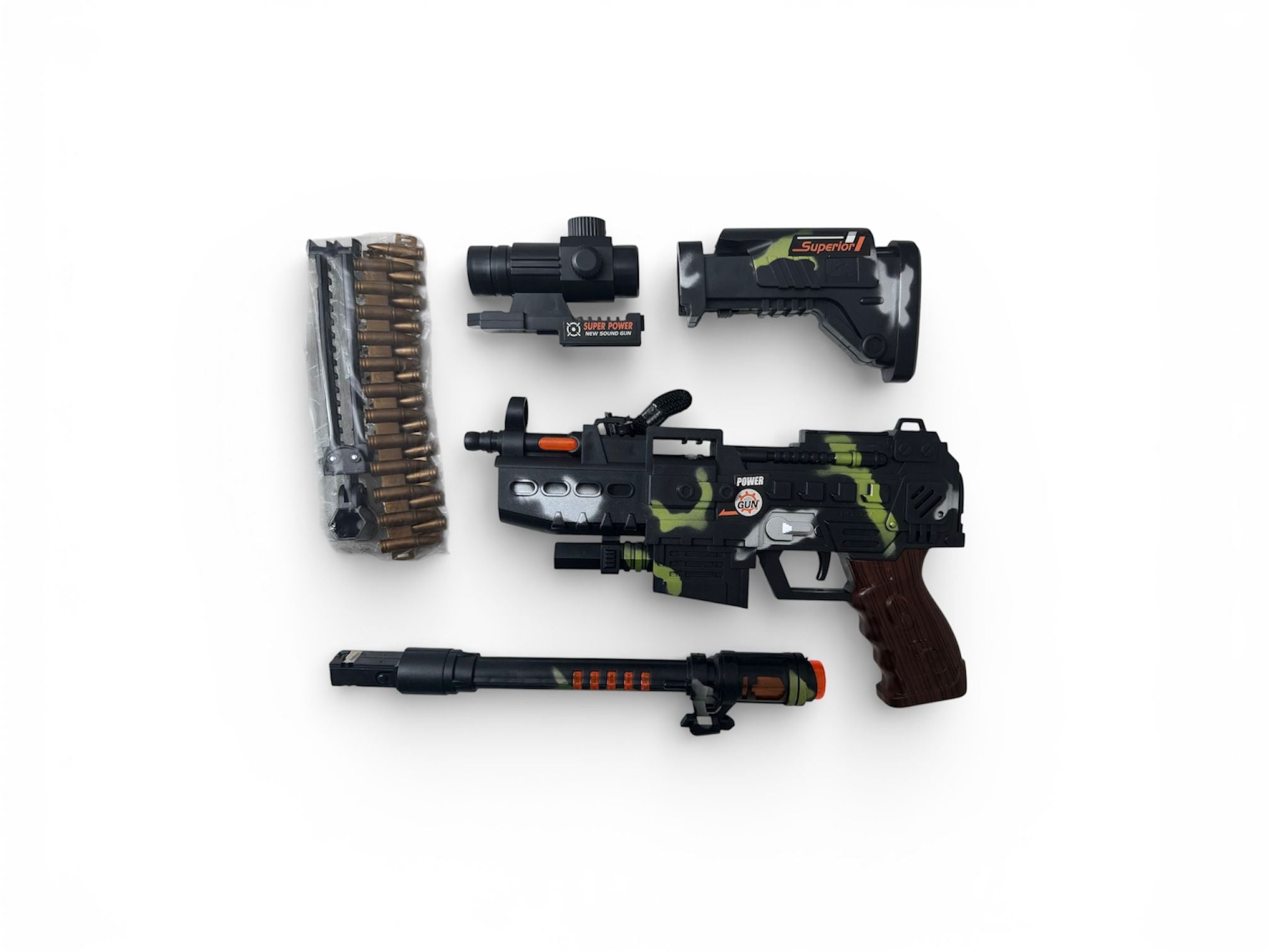 Pistol mitralieră de jucărie cu efecte luminoase și sonore – Machine Gun High Toys Set