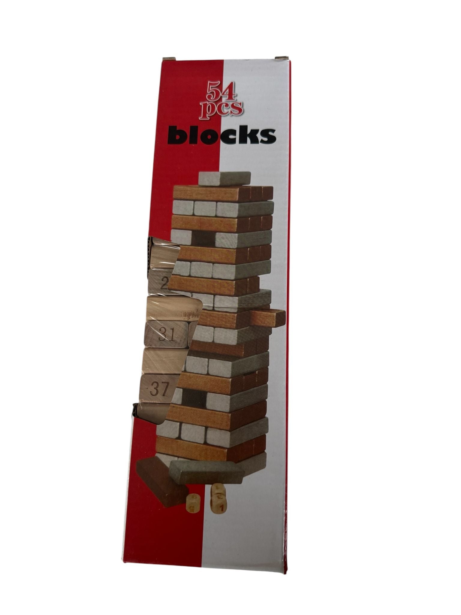 Joc din Lemn Tip Turn – 54 Piese Numerotate (28,5 x 8 x 8 cm)