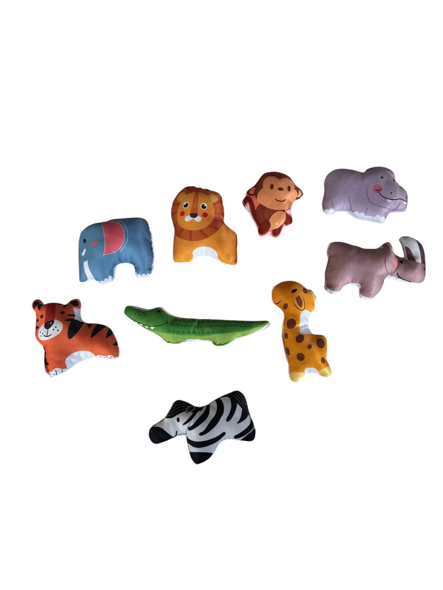 Set jucării bebeluși din pluș cu saltea de joacă – Animale safari, 2 în 1