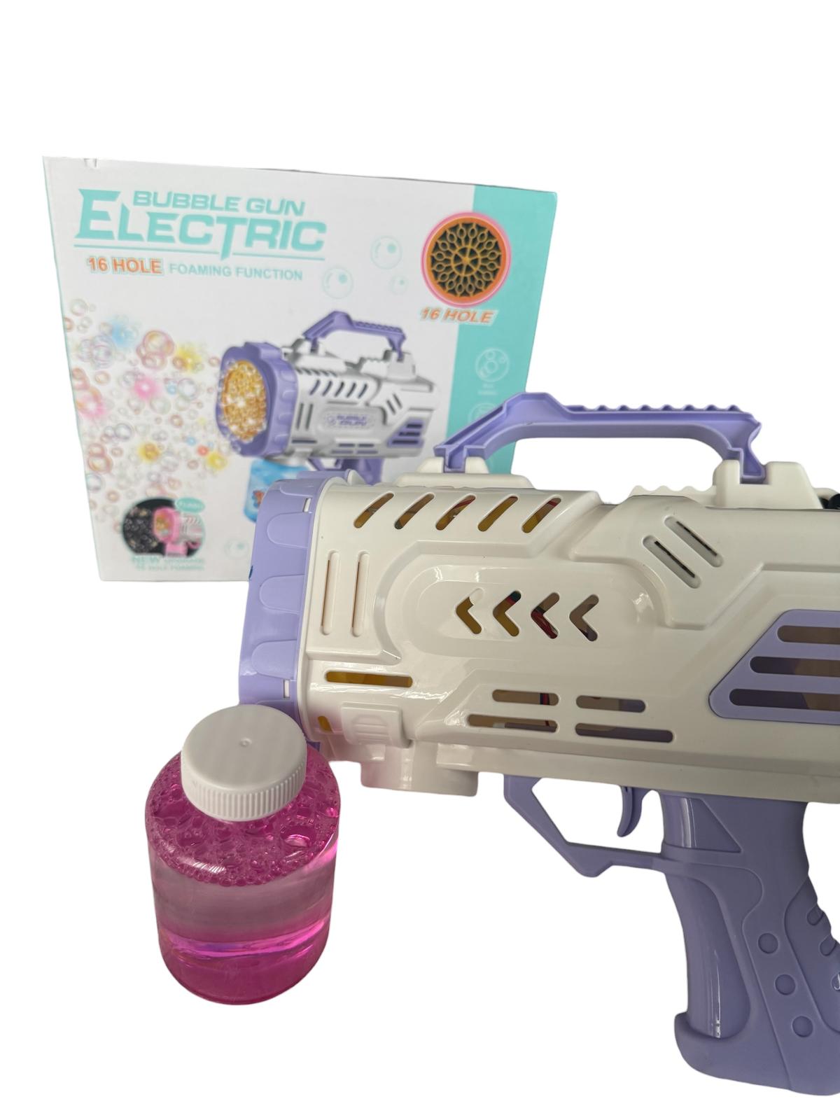 Pistol electric de baloane 16 găuri cu lumini și muzică – Bubble Gun Electric