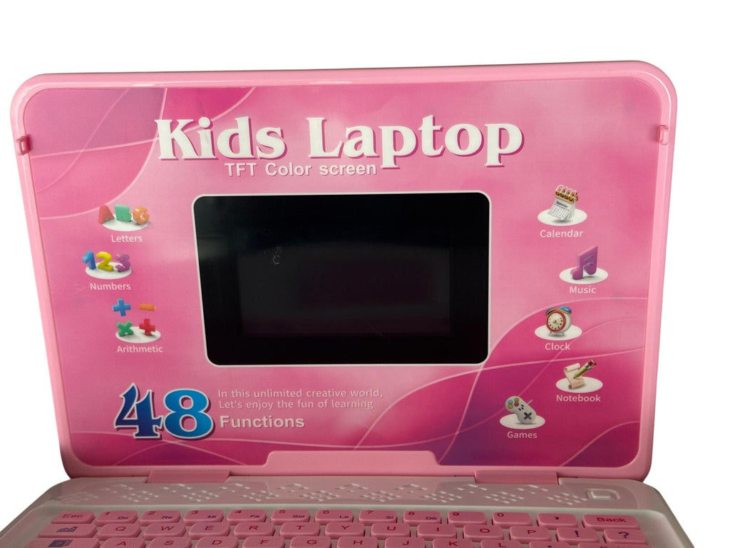 Laptop educativ pentru copii – Kids Laptop, 48 funcții, ecran TFT color, roz, 5+