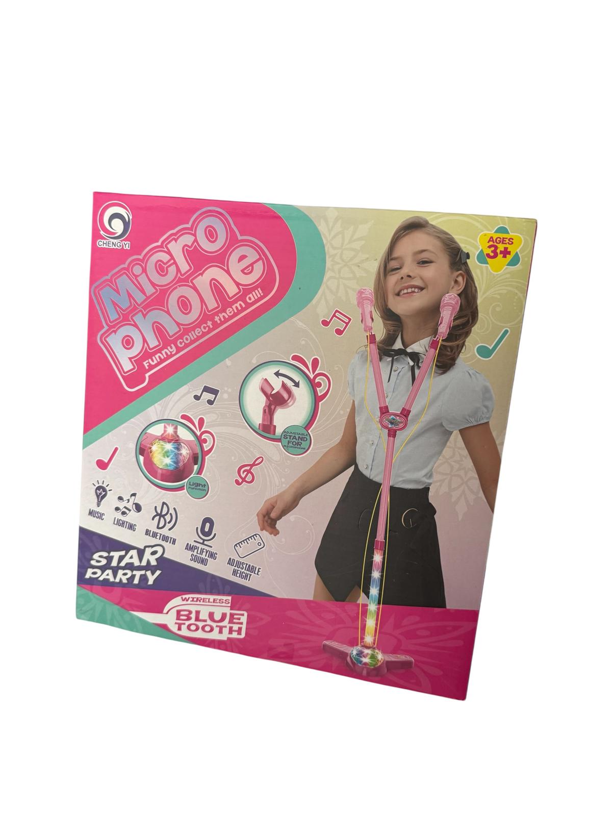 Microfon de Jucărie cu stativ reglabil pentru copii, lumini și Bluetooth – Star Party 3+