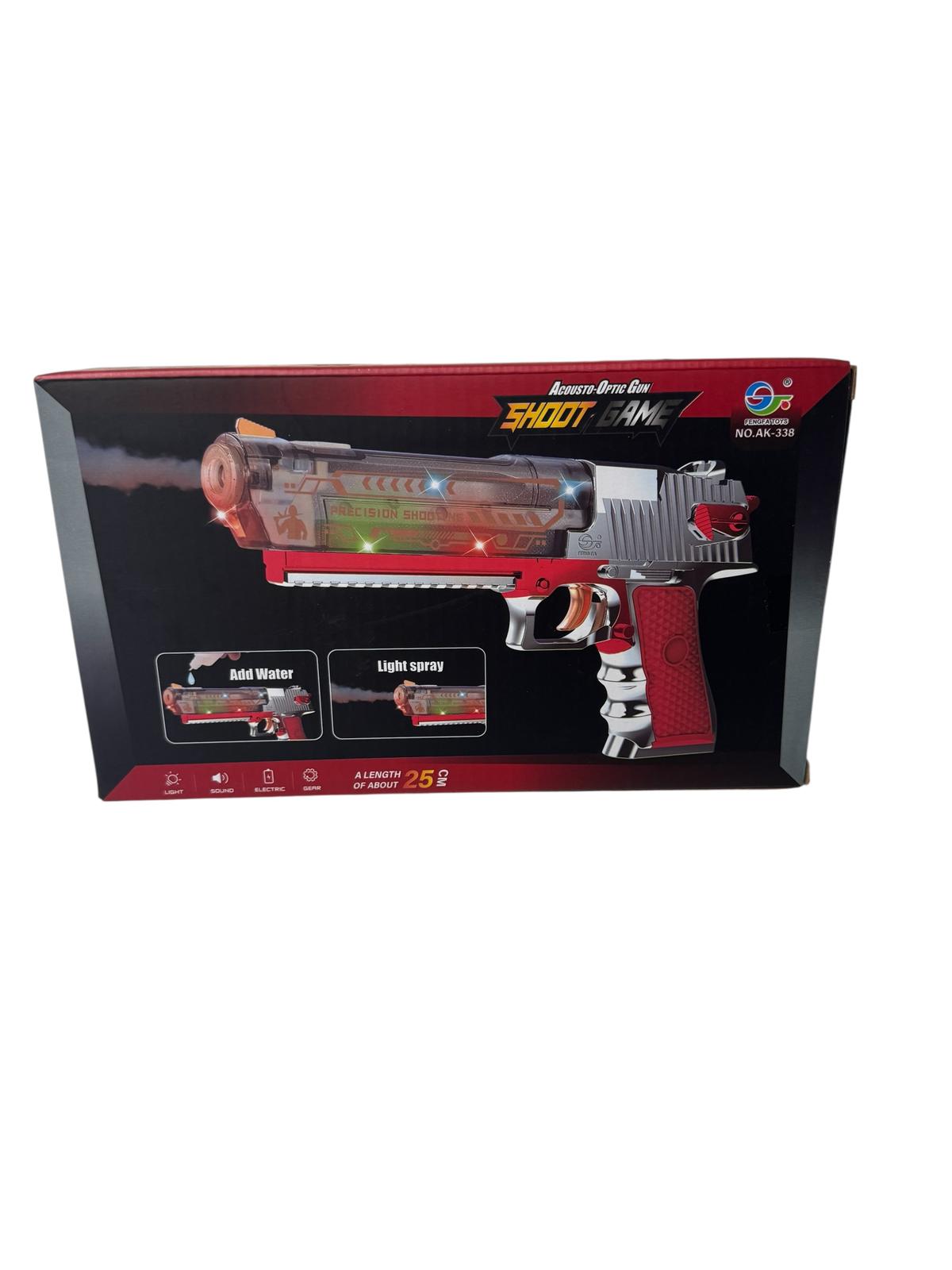 Pistol de jucărie cu apă, efecte luminoase și sonore – Light Spray, 25 cm