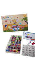 Set educativ Puzzle Magnetic cu tablă – Litere, cifre și forme – 3+ ani
