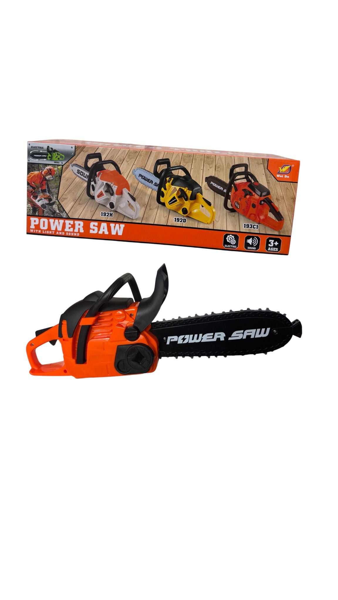 Drujbă electrică de jucărie Power Saw cu lumină și sunet – 38 cm