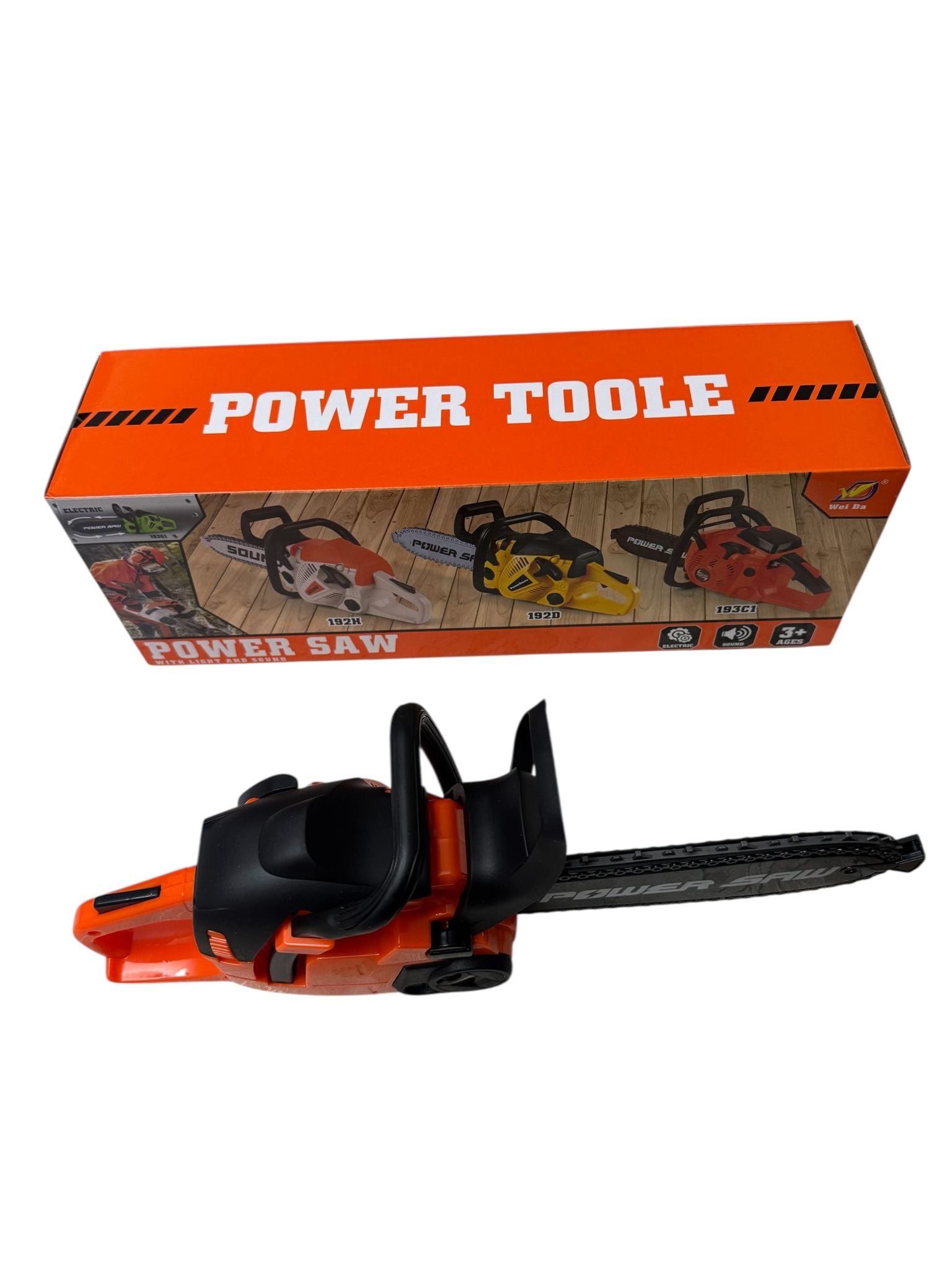 Drujbă electrică de jucărie Power Saw cu lumină și sunet – 38 cm