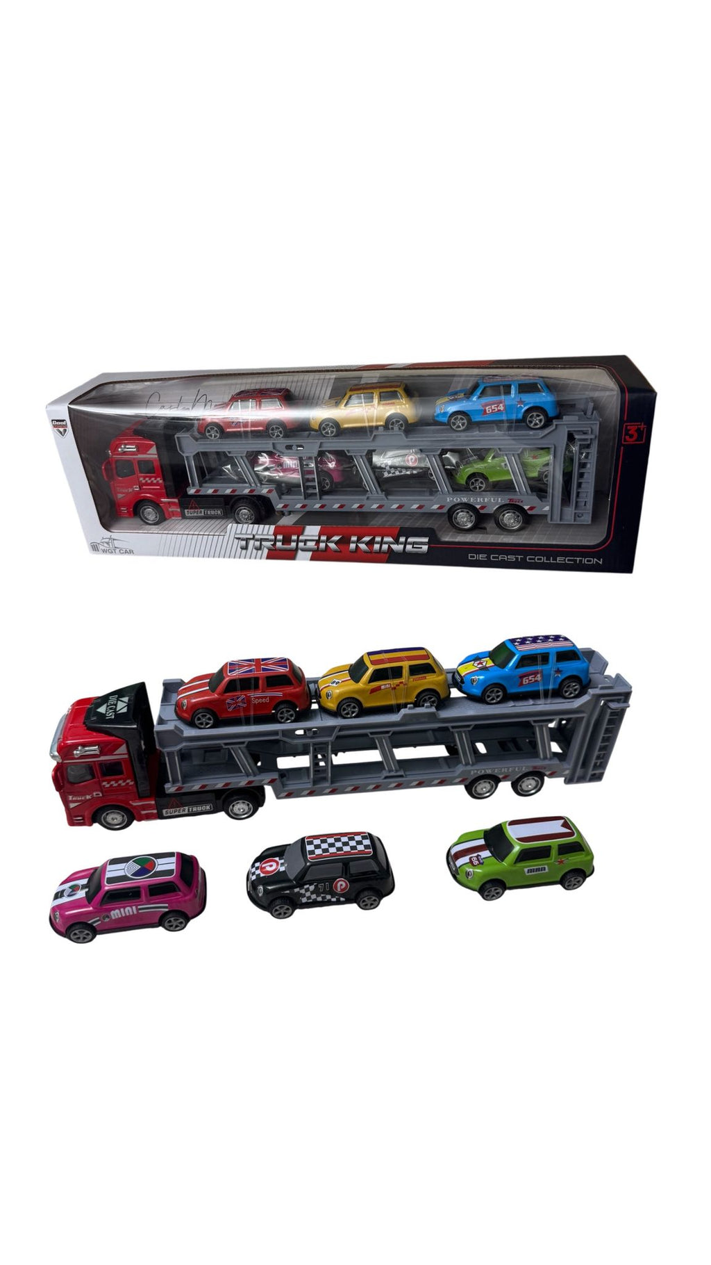 Set Camion de Jucărie - Transport Auto cu 6 Mașinuțe
