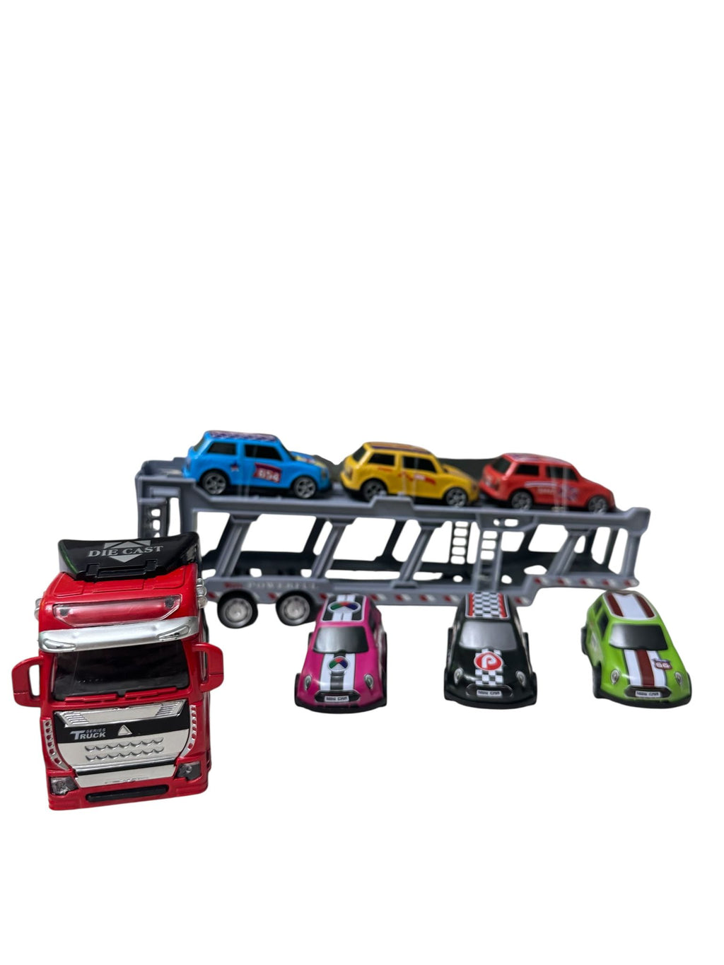 Set Camion de Jucărie - Transport Auto cu 6 Mașinuțe