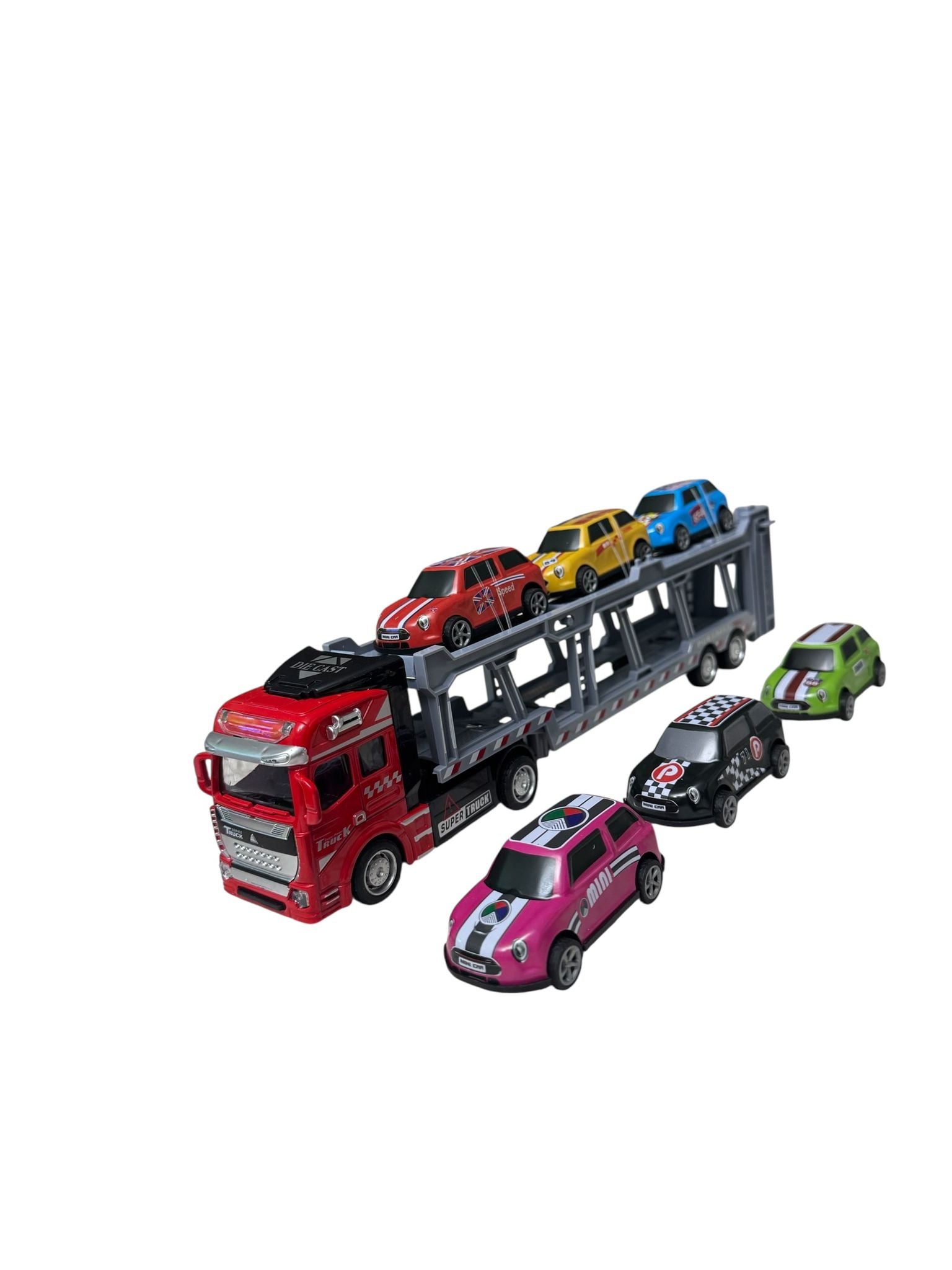 Set Camion de Jucărie - Transport Auto cu 6 Mașinuțe
