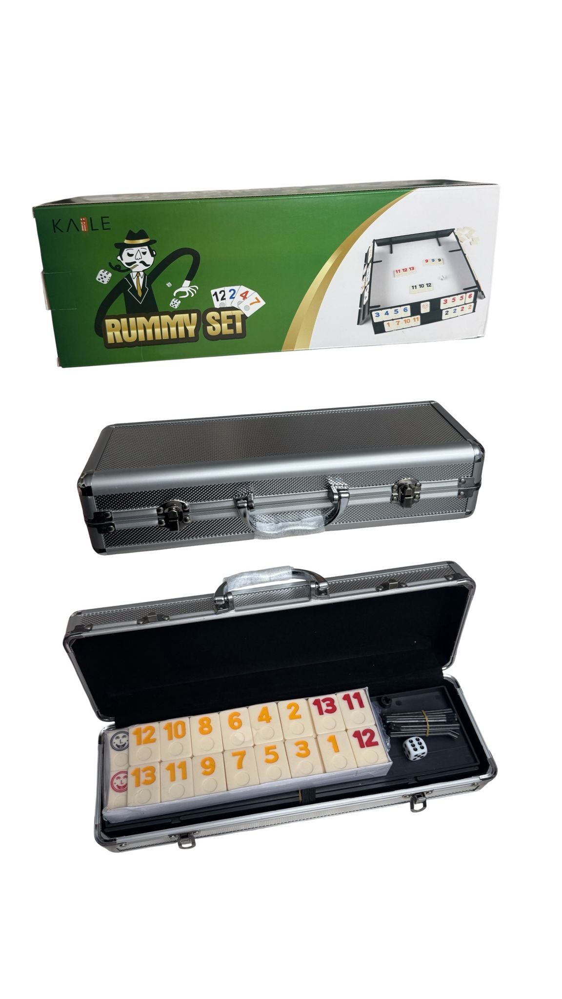 Joc Rummy cu tablă și valiză de depozitare, 106 piese