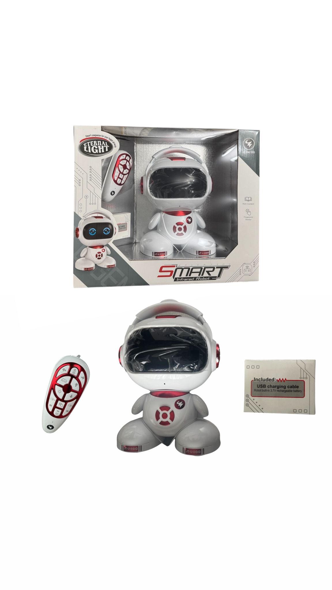 Robot inteligent interactiv SMART, cu telecomandă, lumini și sunete, reîncărcabil USB