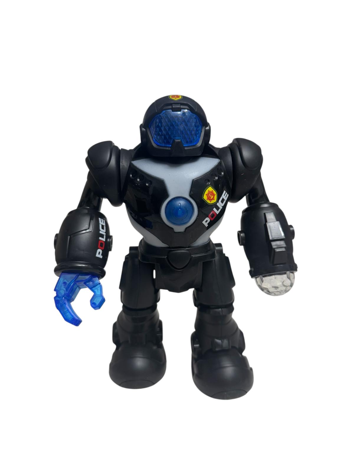 Robot Interactiv de Jucărie City Police cu Lumini și Sunete, Funcție Mers și Mișcare Brațe, 21 cm