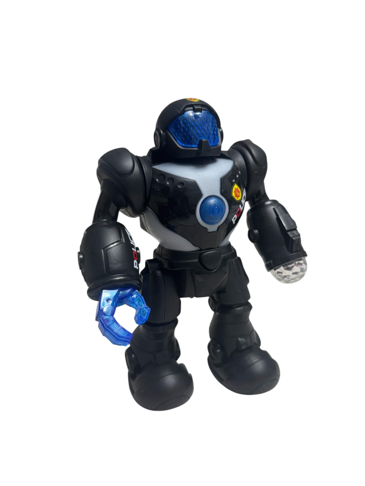 Robot Interactiv de Jucărie City Police cu Lumini și Sunete, Funcție Mers și Mișcare Brațe, 21 cm