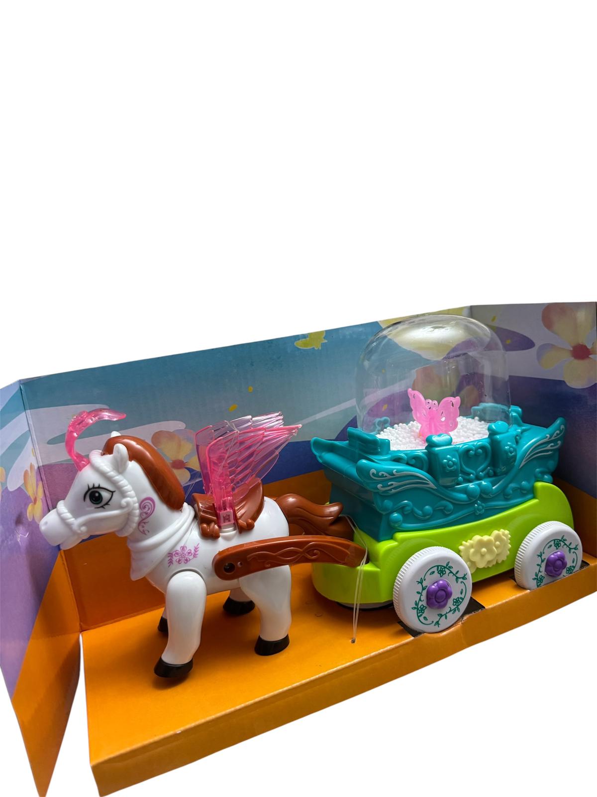Calească de Jucărie cu Unicorn Interactiv, Lumină și Sunet – 3+ ani