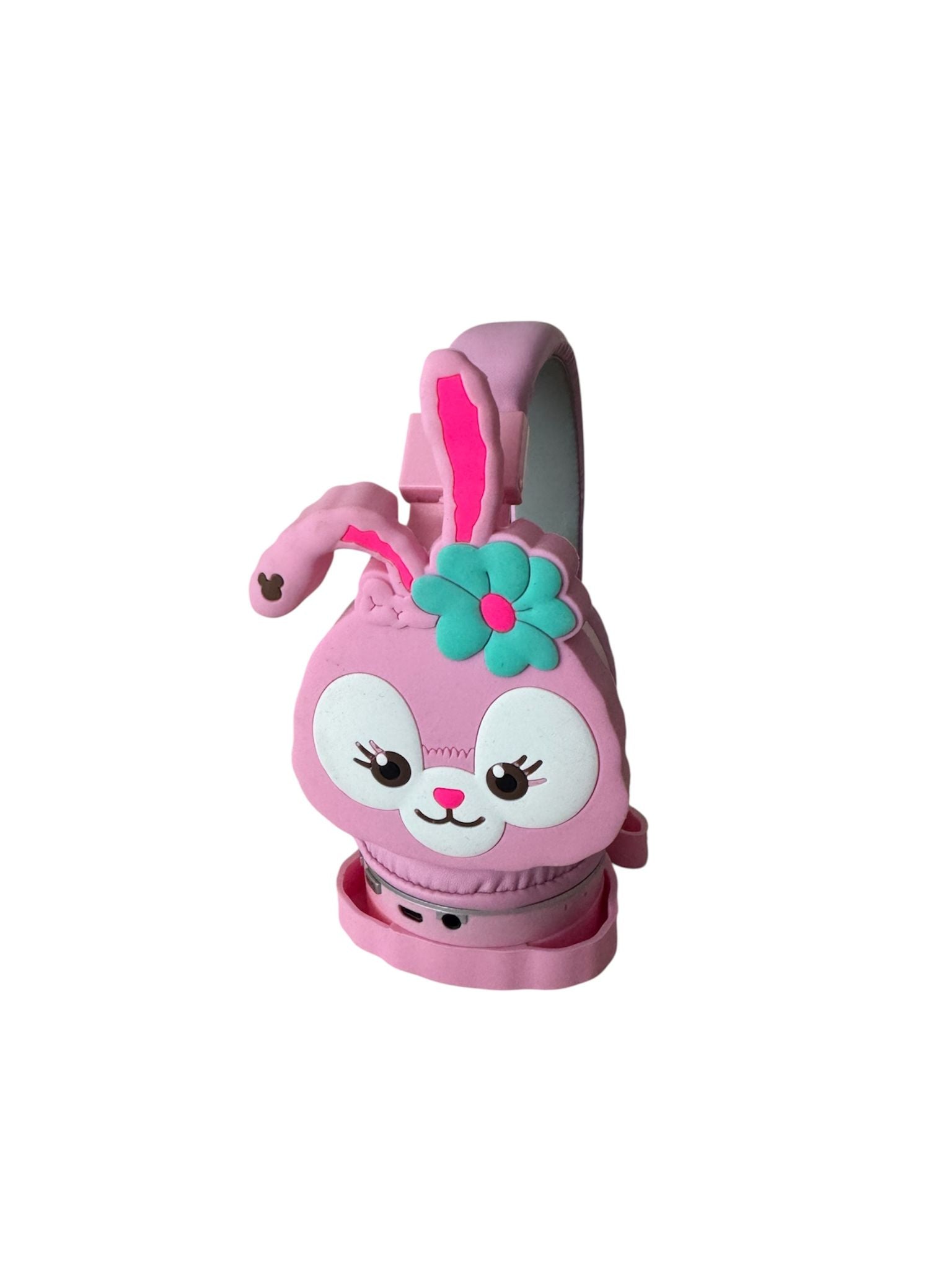 Căști Bluetooth 5.3 pentru Copii, model Iepuraș, 40 mm, microfon integrat, Super Bass, roz