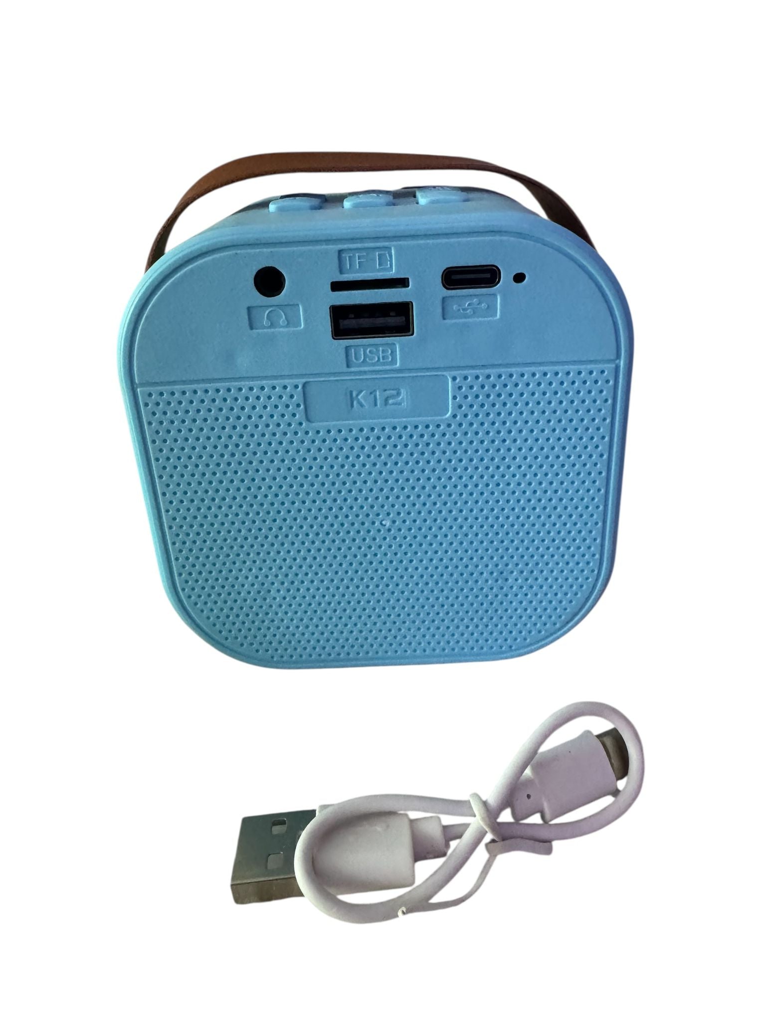 Boxă Portabilă Karaoke cu 2 Microfoane Wireless, Bluetooth, Lumini RGB, Albastru