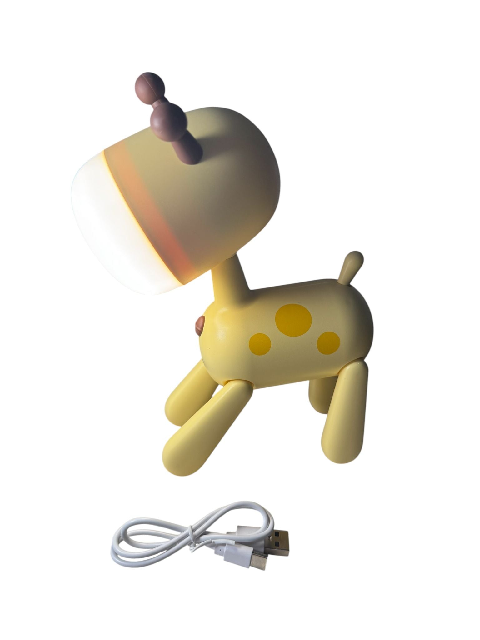 Lampă de veghe / birou pentru Copii LED model Girafă, lumină caldă și rece, încărcare Type-C, Galben