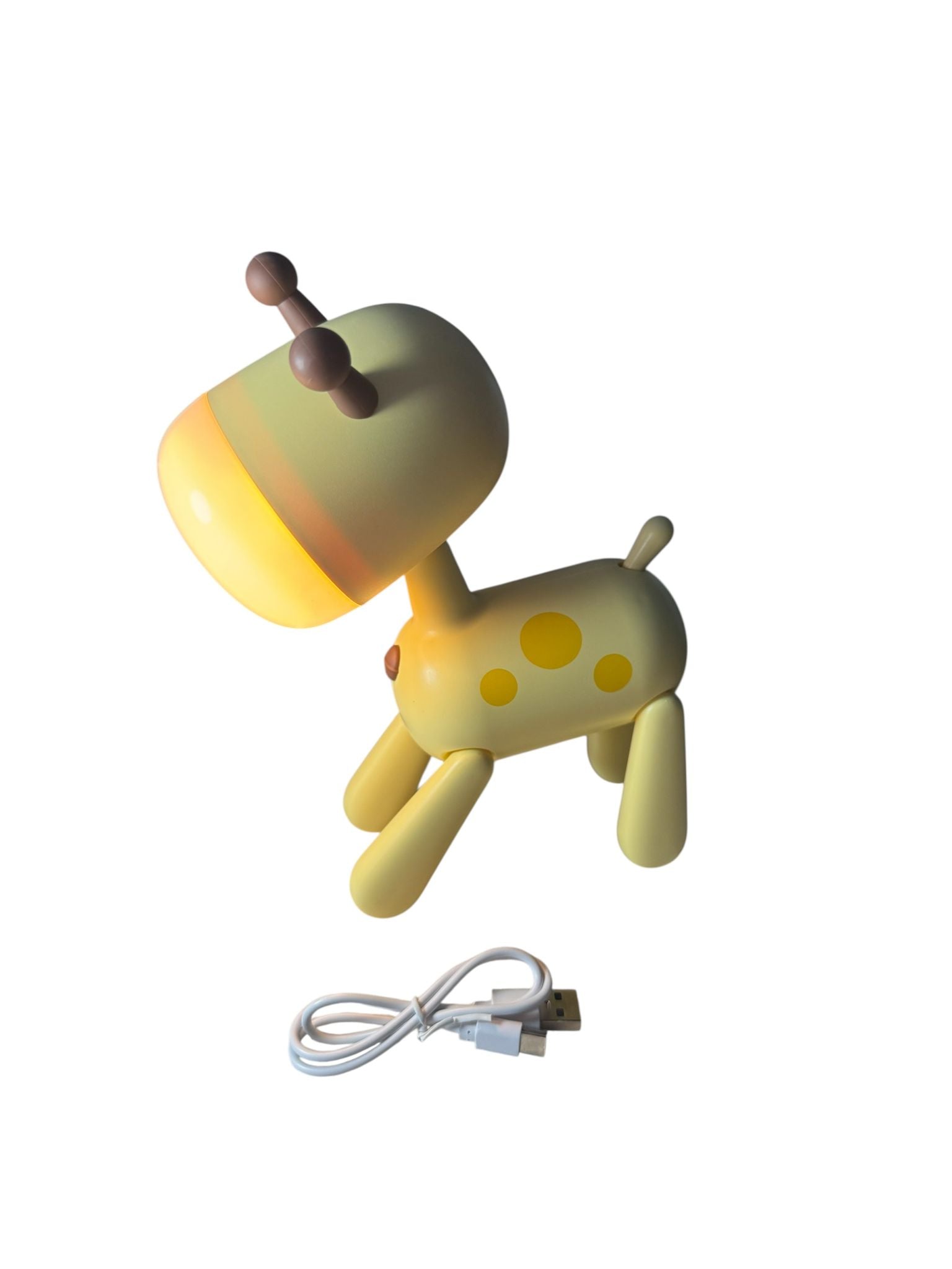 Lampă de veghe / birou pentru Copii LED model Girafă, lumină caldă și rece, încărcare Type-C, Galben