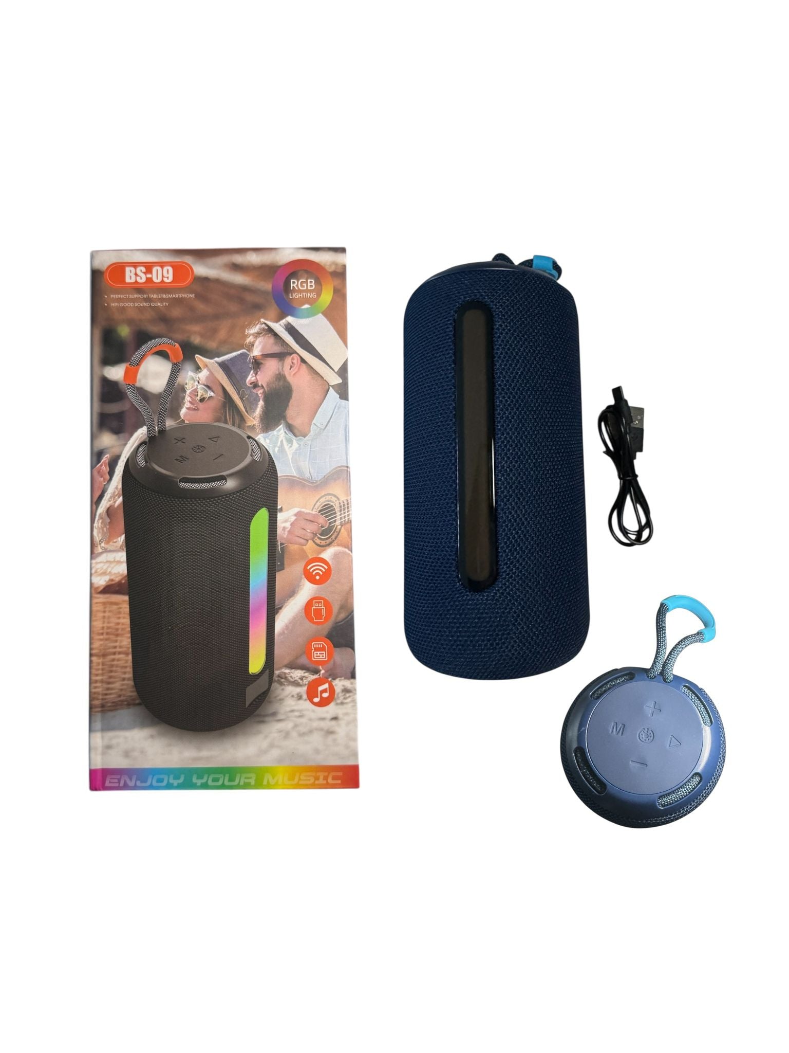 Boxă Portabilă Wireless, Bluetooth, iluminare RGB, funcție speakerphone, Albastru