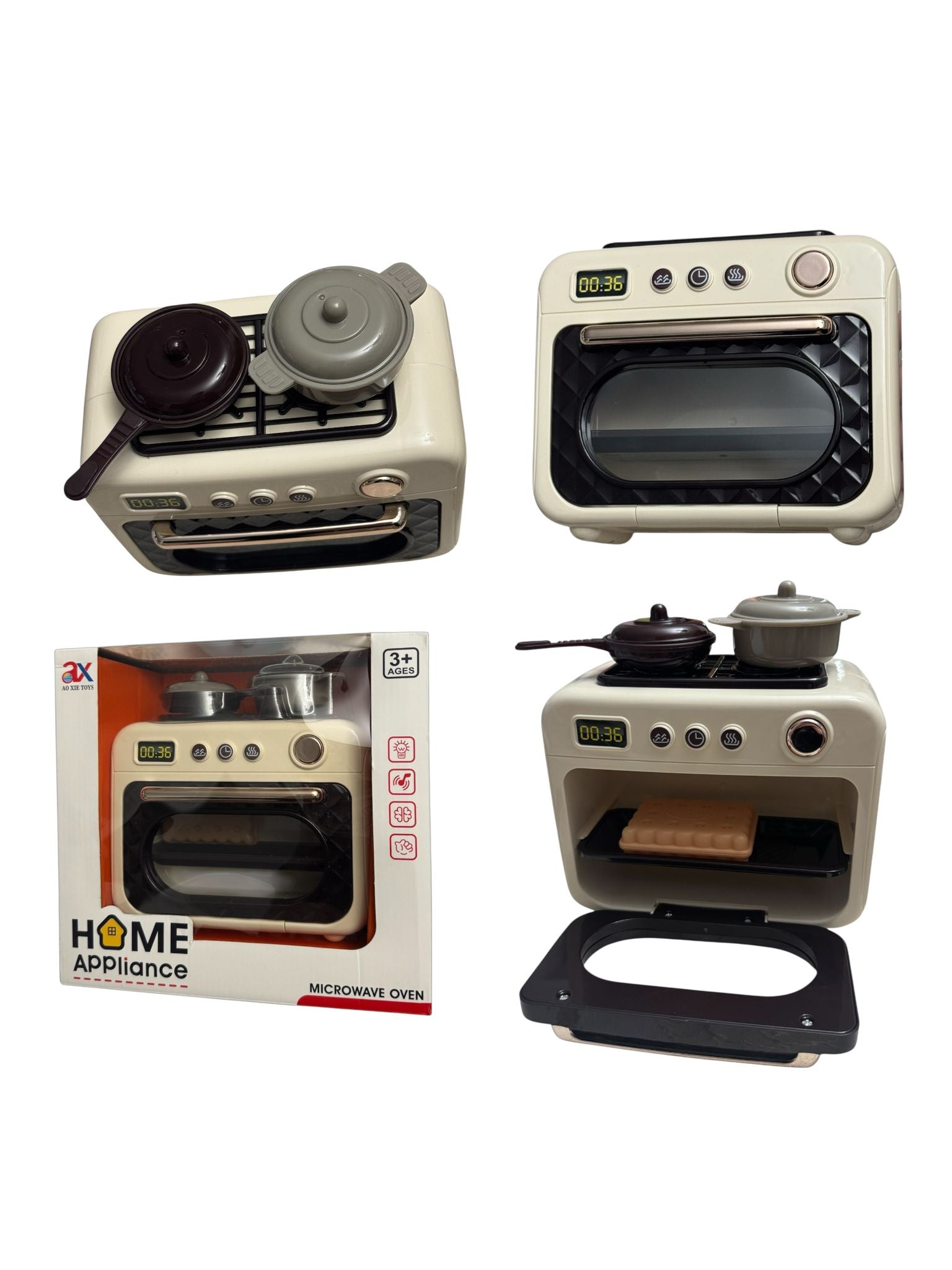 Cuptor cu microunde de jucărie Home Appliance, cu lumini și sunete, accesorii incluse