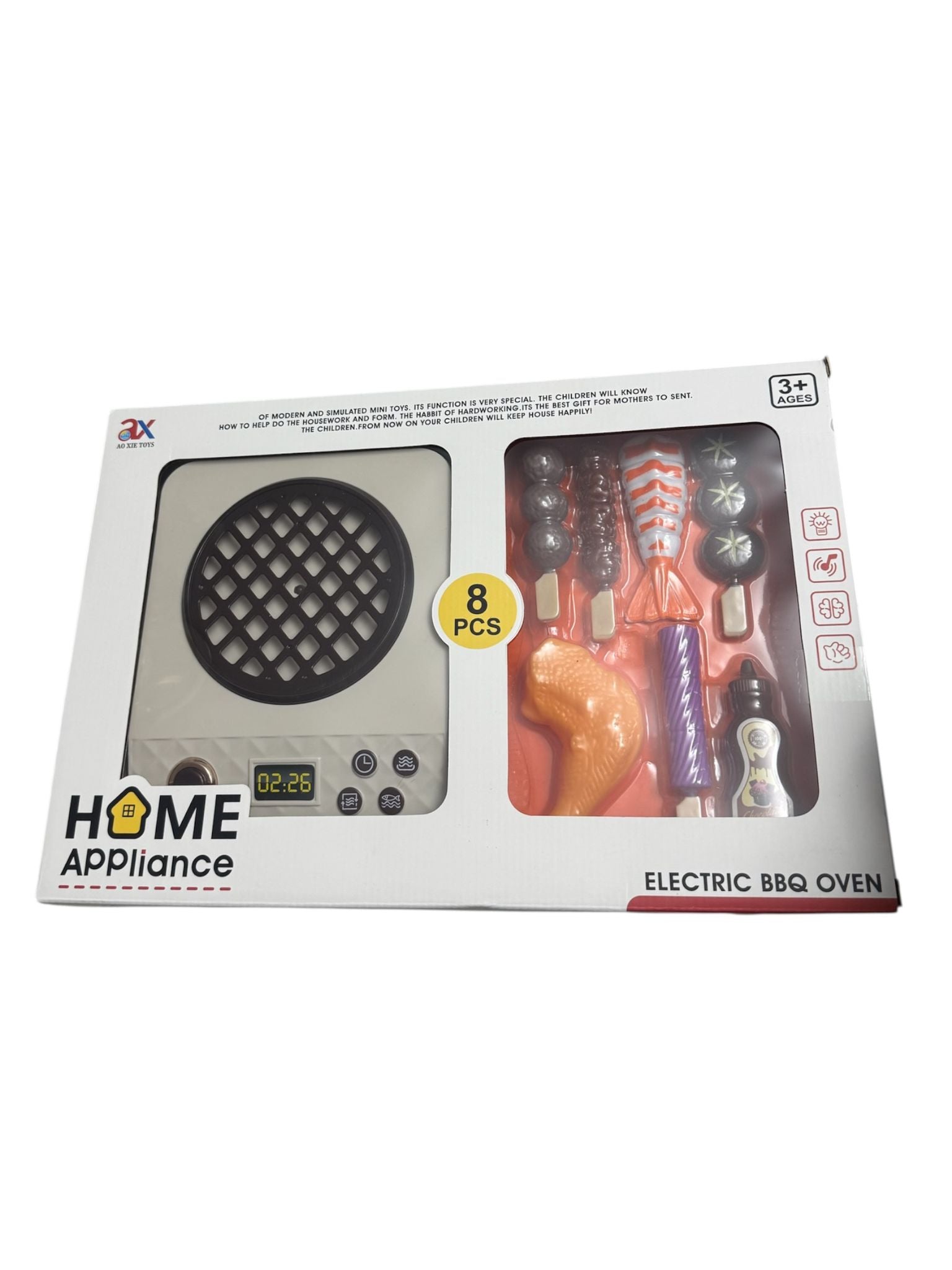 Plită electrică interactivă de jucărie Home Appliance, cu lumini și sunete, set accesorii 8 piese