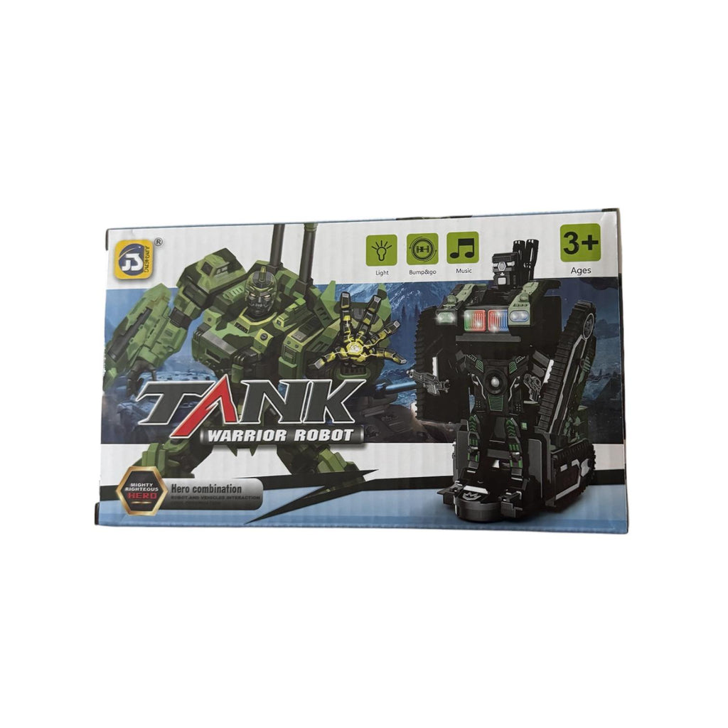 Jucărie interactivă - Tanc militar transformabil robot, cu lumini, sunete și funcție bump & go