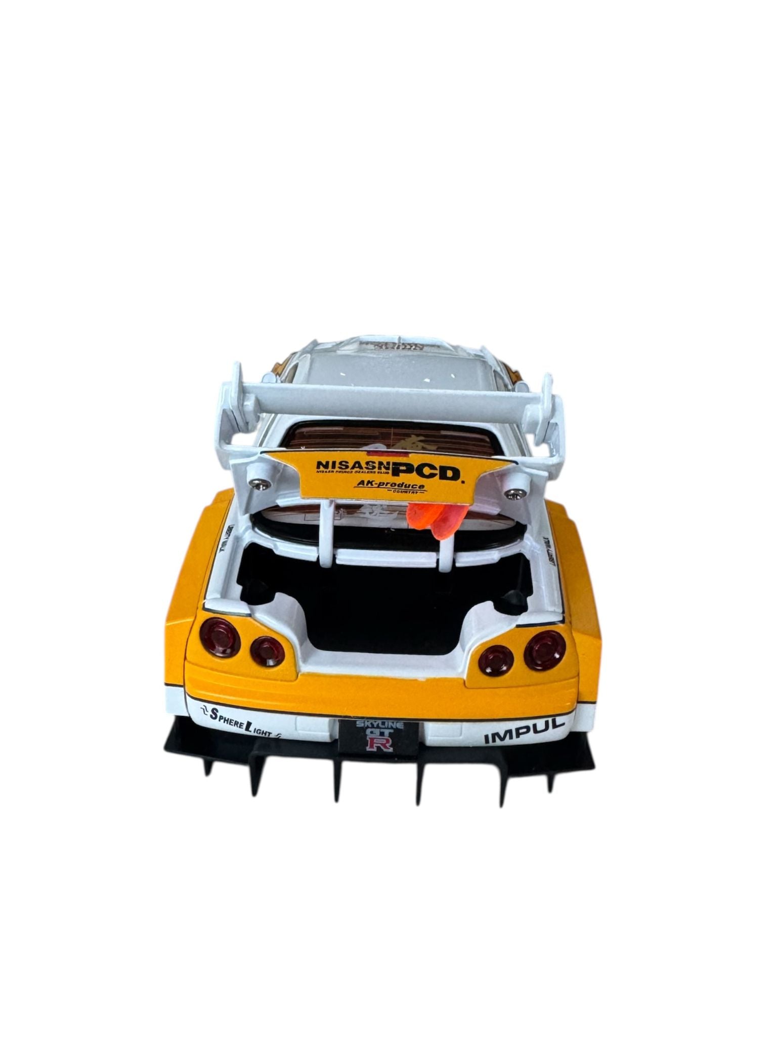 Mașină de colecție sport metalică 1:24 cu lumini și sunete, model racing cu portbagaj și uși funcționale