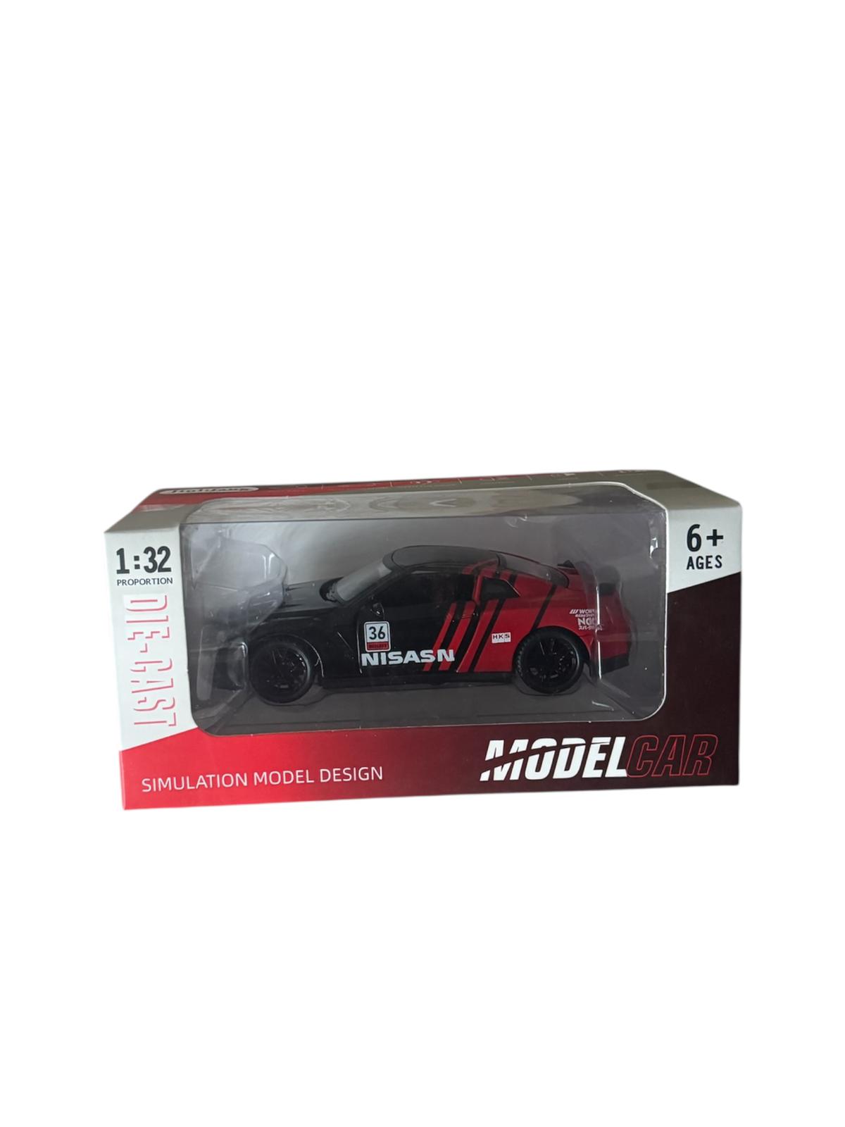 Mașină jucărie miniatură 1:32 cu lumini și sunete, model sport, cu uși funcționale și mecanism pull-back