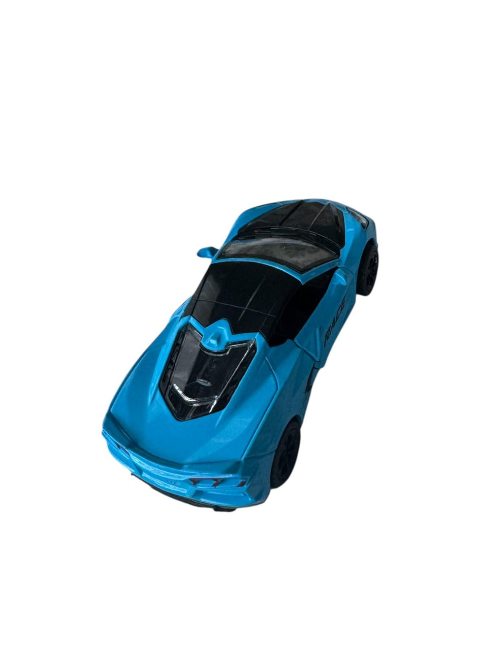Mașină sport miniatură cu lumini și sunete, model racing albastru, cu uși funcționale și mecanism pull-back