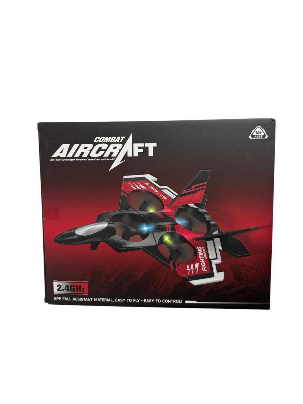 Dronă avion RC Combat Aircraft cu telecomandă 2.4GHz, flip 360°, giroscop 6 axe