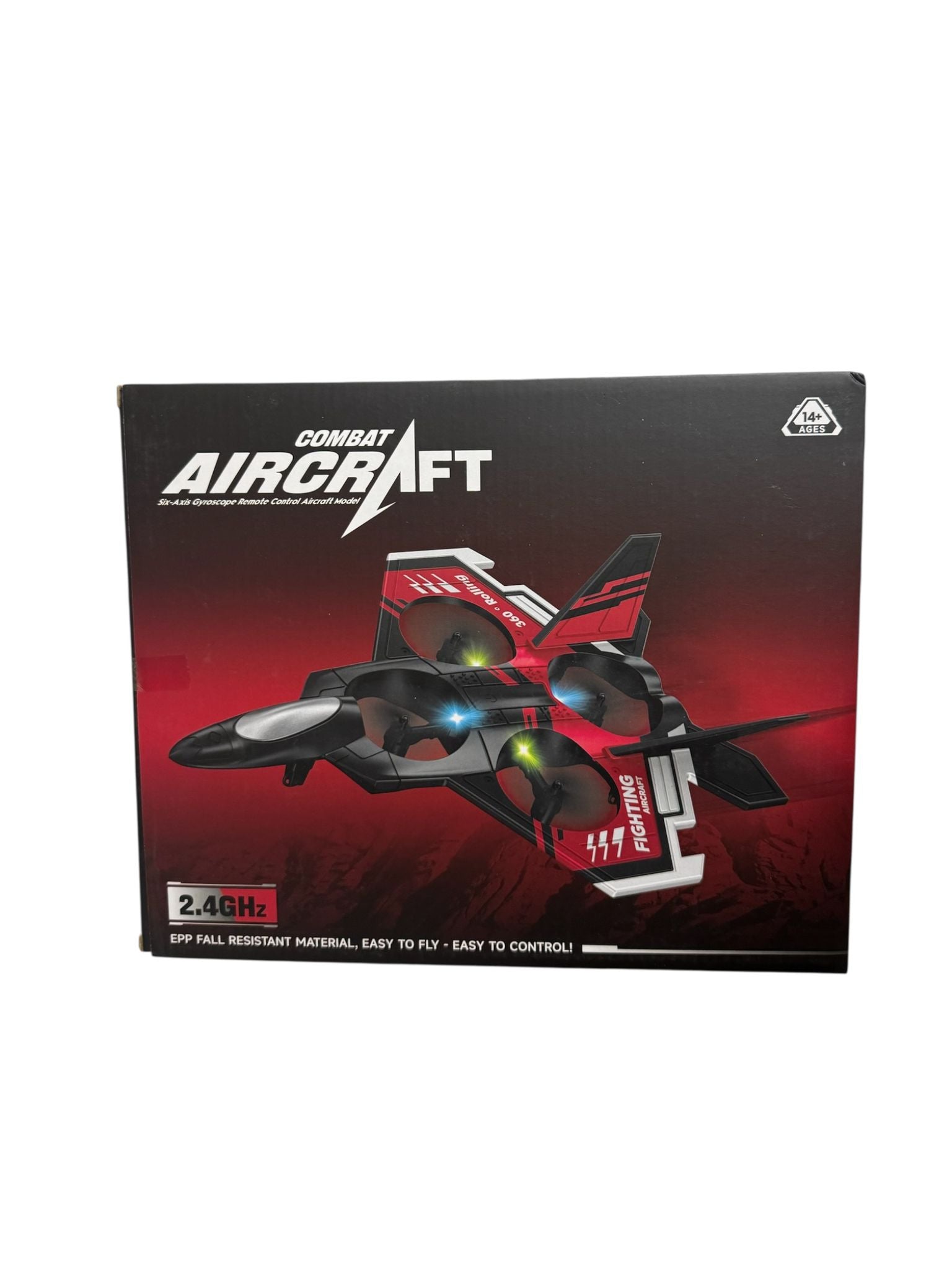 Dronă avion RC Combat Aircraft cu telecomandă 2.4GHz, flip 360°, giroscop 6 axe