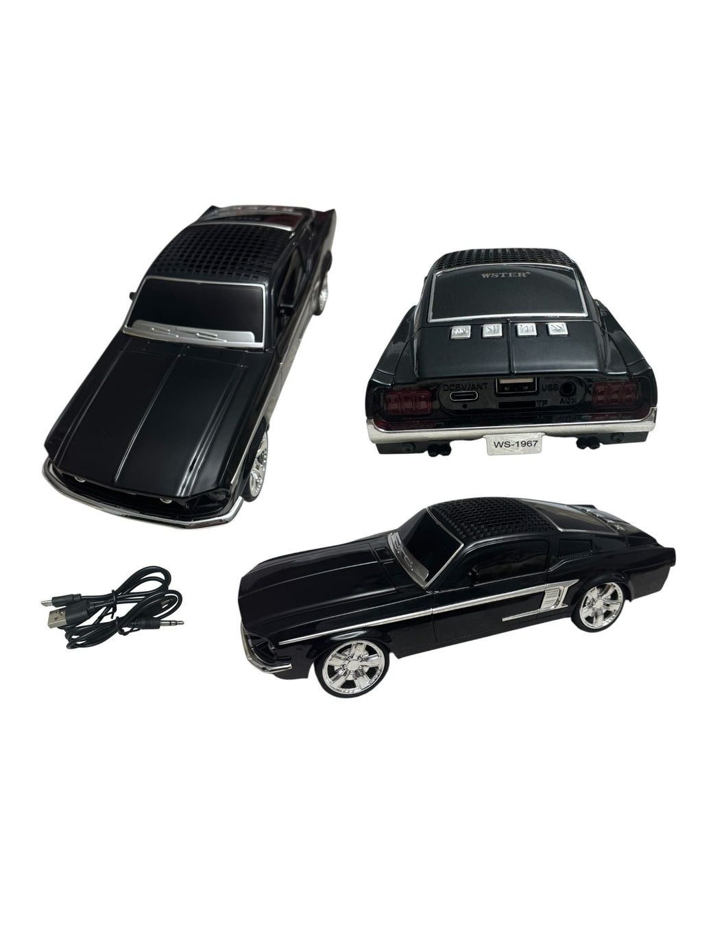 Boxă portabilă tip mașină – Model Mustang Negru (Wireless Car Speaker)