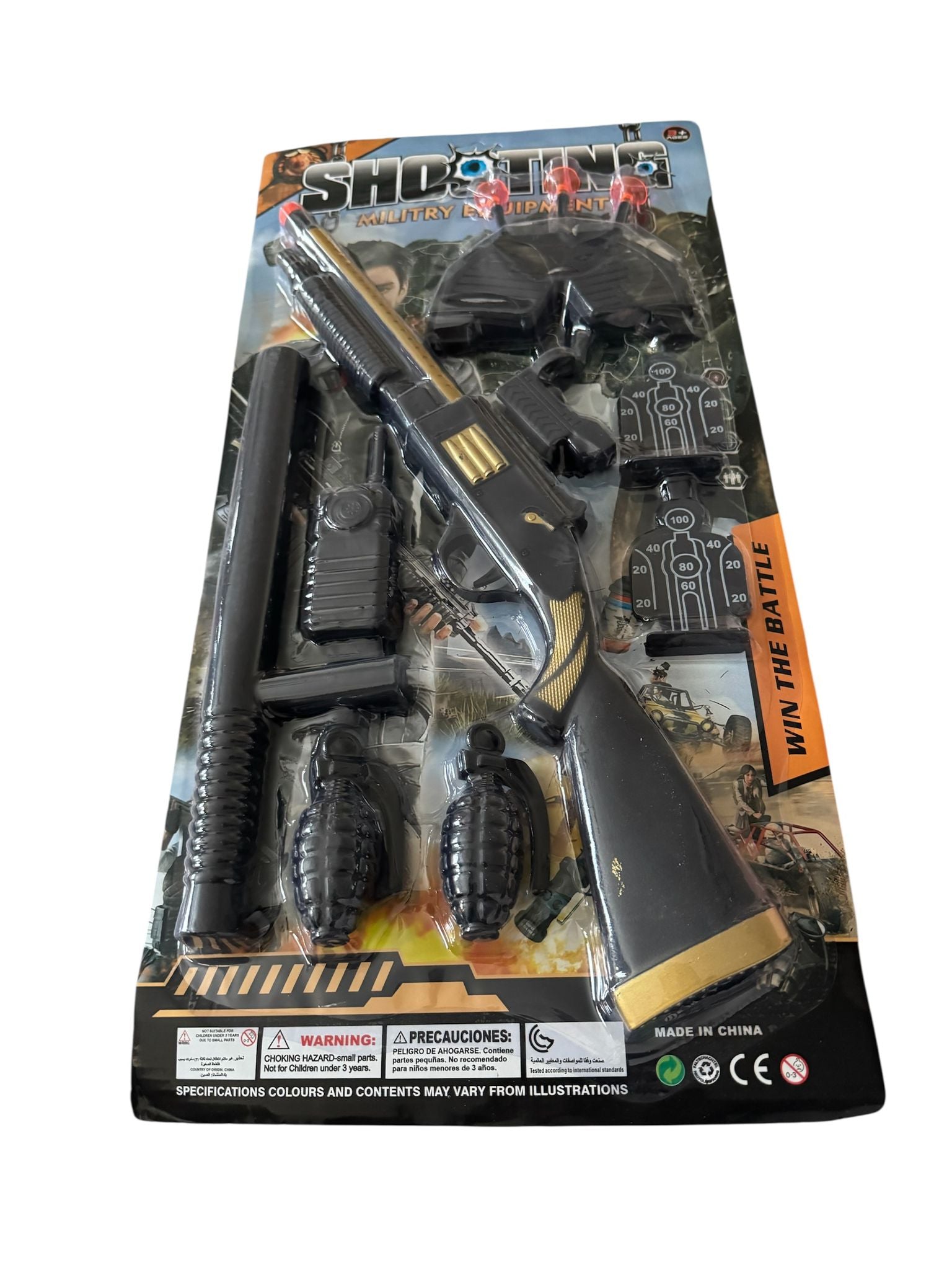 Set jucărie militară interactivă pentru copii, echipament cu pușcă, grenade, accesorii și ținte