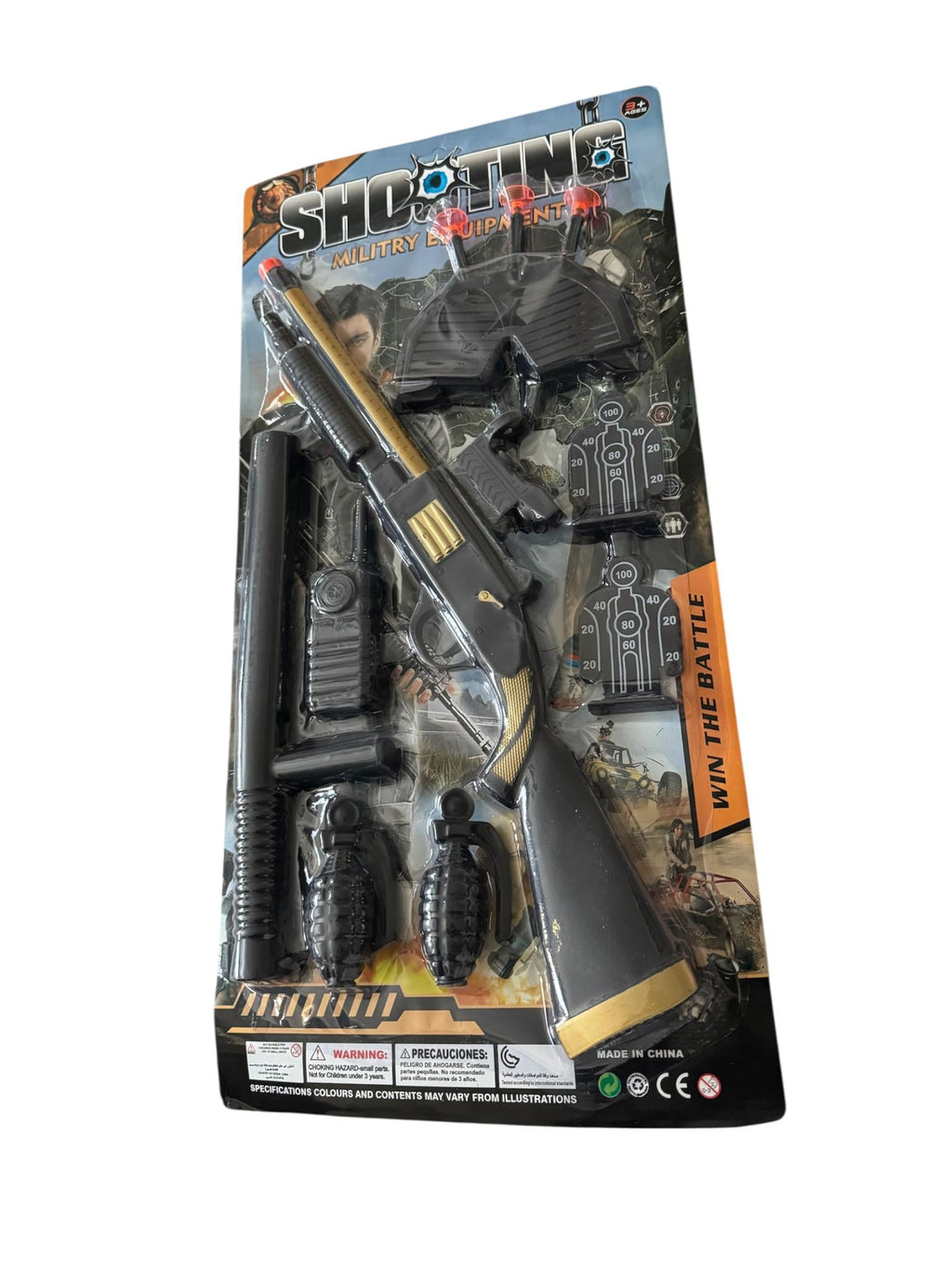 Set jucărie militară interactivă pentru copii, echipament cu pușcă, grenade, accesorii și ținte
