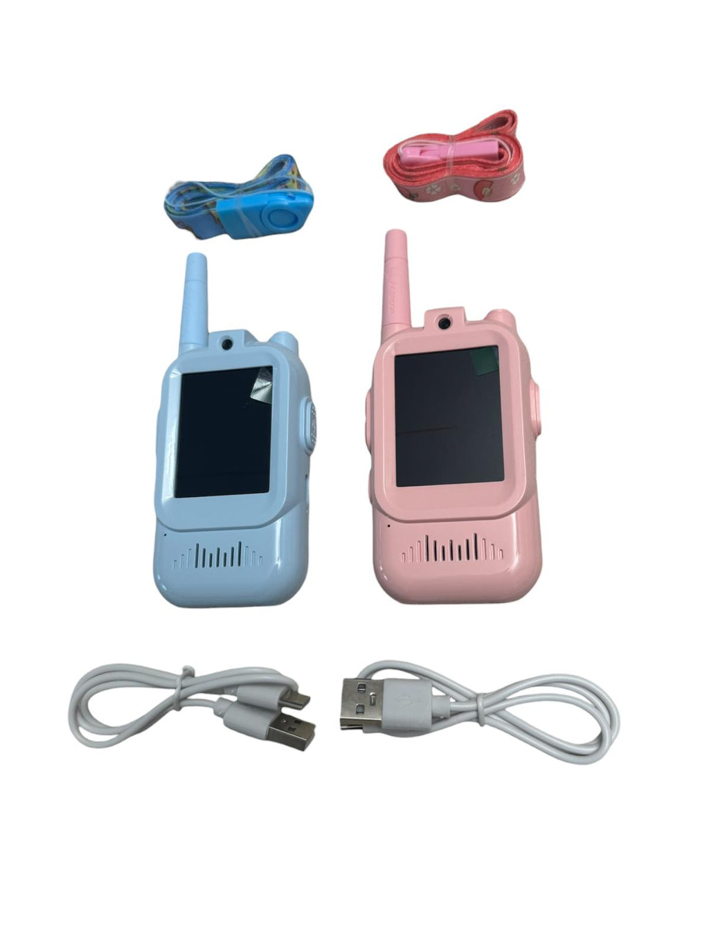 Set walkie-talkie pentru copii cu video, stație radio cu funcție schimbare voce, reîncărcabil USB, 2 bucăți