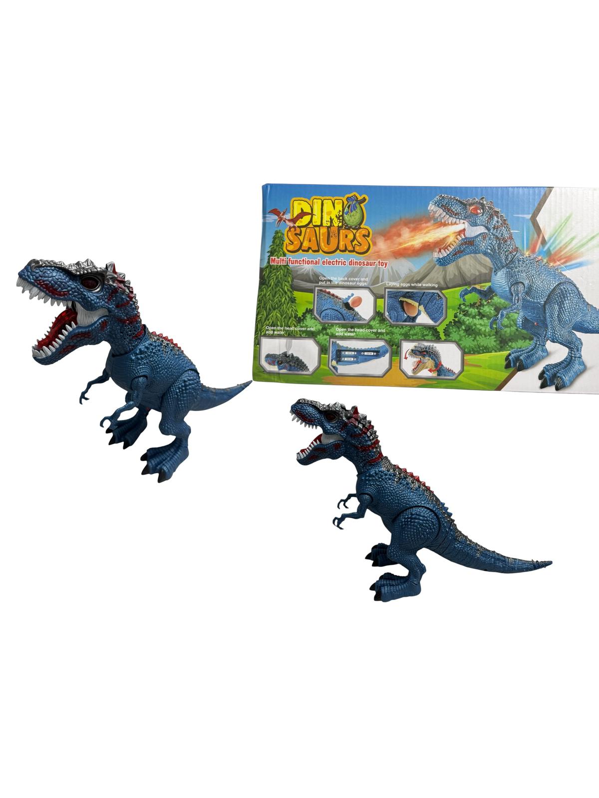 Dinozaur electric interactiv pentru copii, cu lumini, sunete, efect fum și proiecție, merge și depune ouă