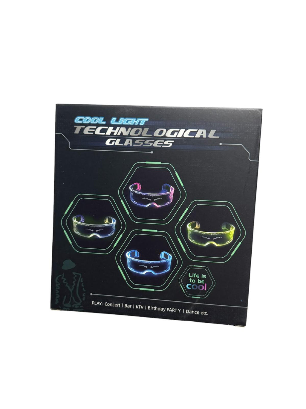 Ochelari LED luminoși pentru petreceri, multicolor, 6 moduri de iluminare, baterii incluse, pentru festival, club, concert